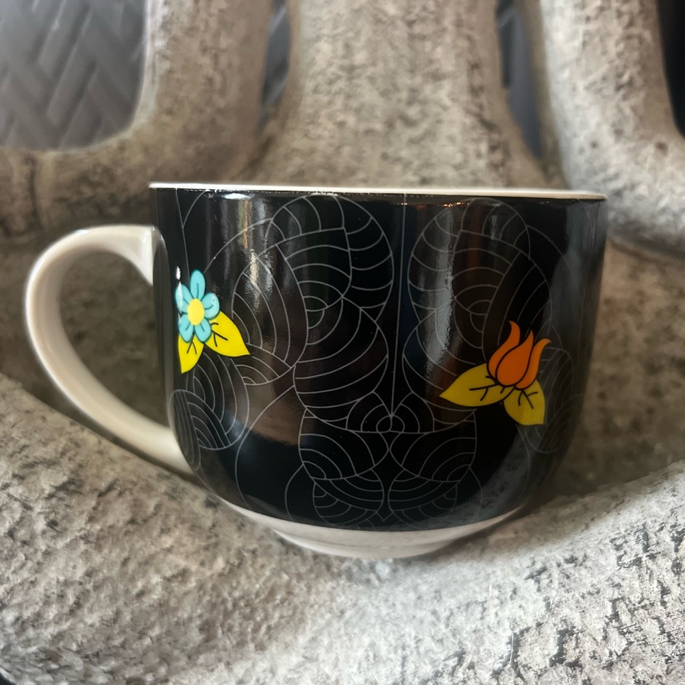 Kikkerland Frida Kahlo Quote Mug Black Floral Folk Art Coffee Tea Cup - Picture 3 of 8